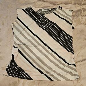 New York & Company Sleeveless Diagonal Stripe Camisole in Black, Gray & Pink